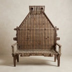 WS198 - Solid Wood Iron Fitted Antique Cart Bench