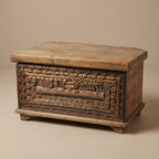 WS157 - Reclaimed Wood Carved Fitted Storage Chest