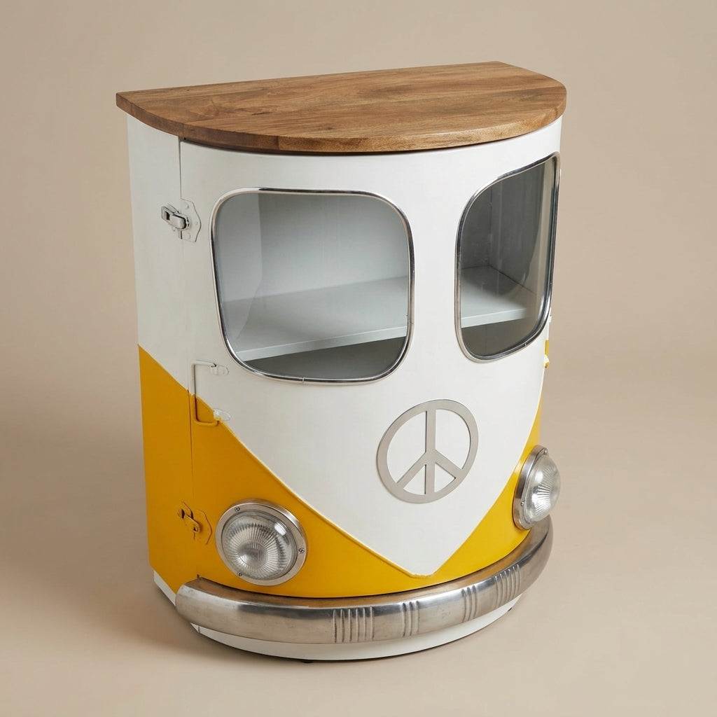 LCV 111 - Retro Volkswagen Front 1-Door Cabinet with Solid Wood Top