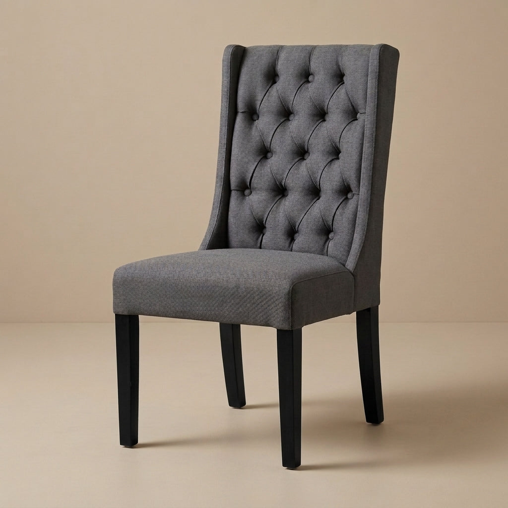 CH01 - Linen Upholstered Tufted Dining Chair