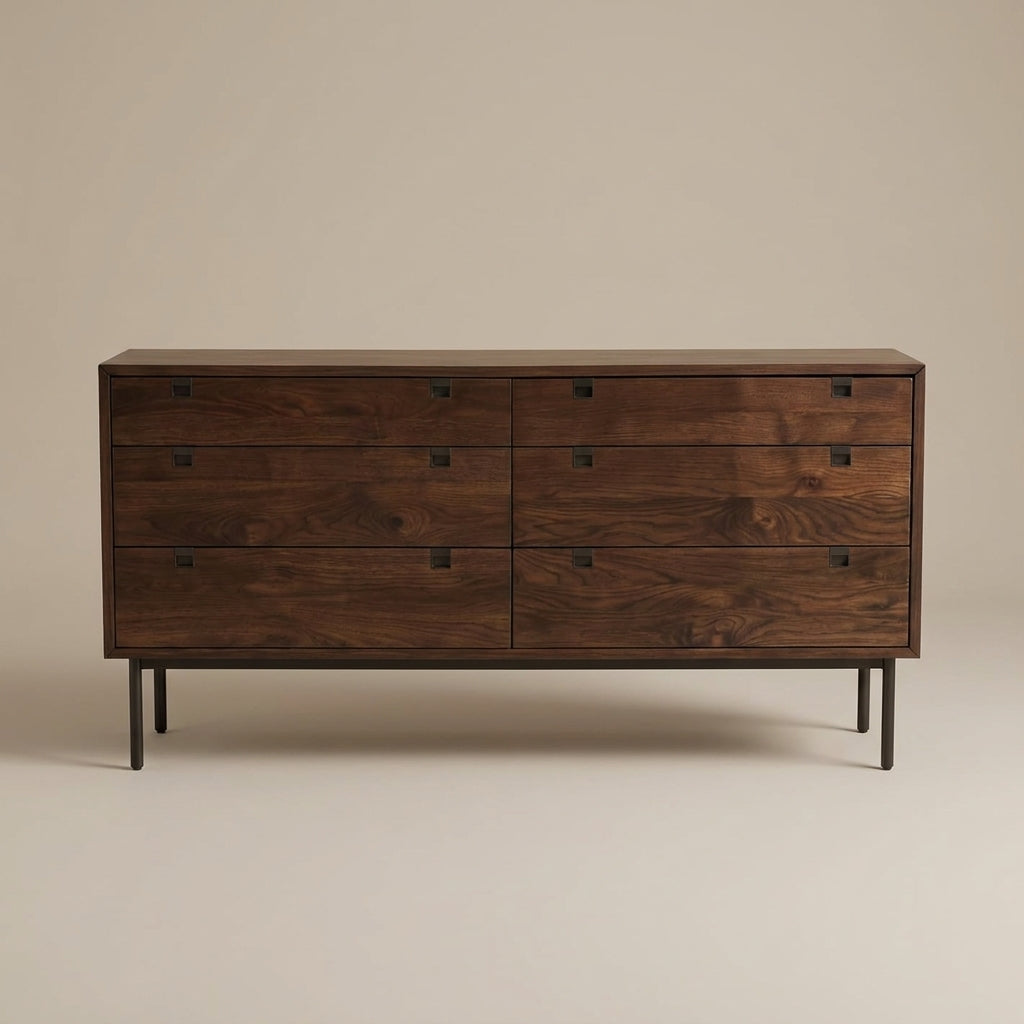 LH102 - Solid Acacia 6 Drawer Dresser