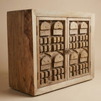 WS47 - Reclaimed Wood Carved 2-Door Cabinet