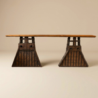 WS50 - Reclaimed Wood Antique Cart Base Console Table
