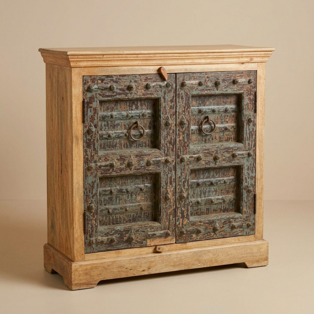 WS110 - Reclaimed Teak Antique 2-Door Cabinet