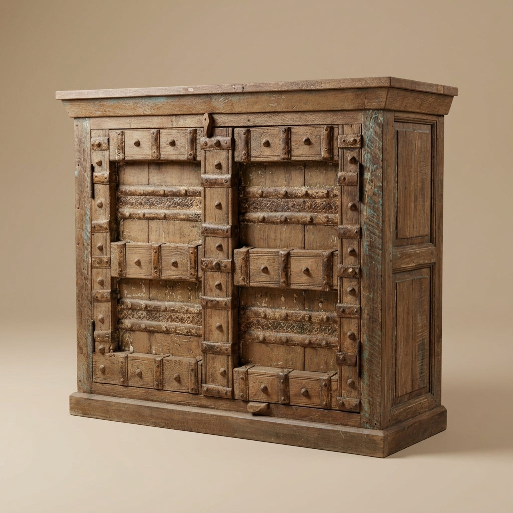 WS246 - Reclaimed Wood Antique 2-Door Cabinet