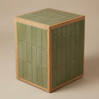 LH63 - Green Solid Wood Tile Fitted Side Table