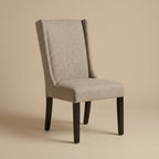 CH06 - Beige Linen Upholstered Dining Chair