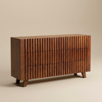 LH112 - Solid Acacia 6 Fluted Drawer Dresser