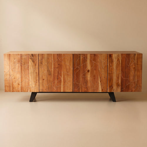 BS24 - Solid Acacia Engraved Buffet