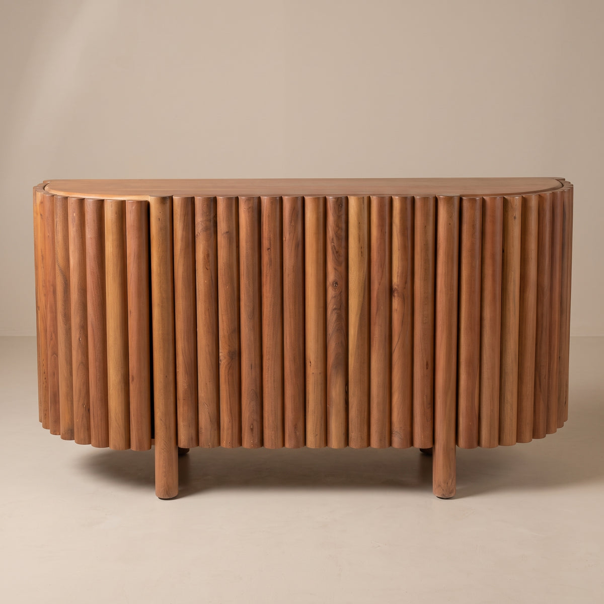 BS12 - Fluted & Curved Solid Acacia Buffet