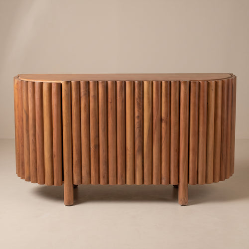 BS12 - Fluted & Curved Solid Acacia Buffet