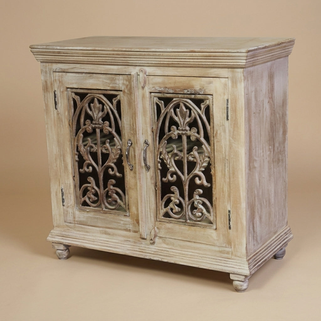 WS16 - Reclaimed Wood 2-Door Cast Iron Fitted Cabinet