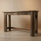 WS52 - Reclaimed Wood Antique Carving Console Table
