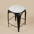 WS11 - Marble Top on Metal Legs Counter Stool