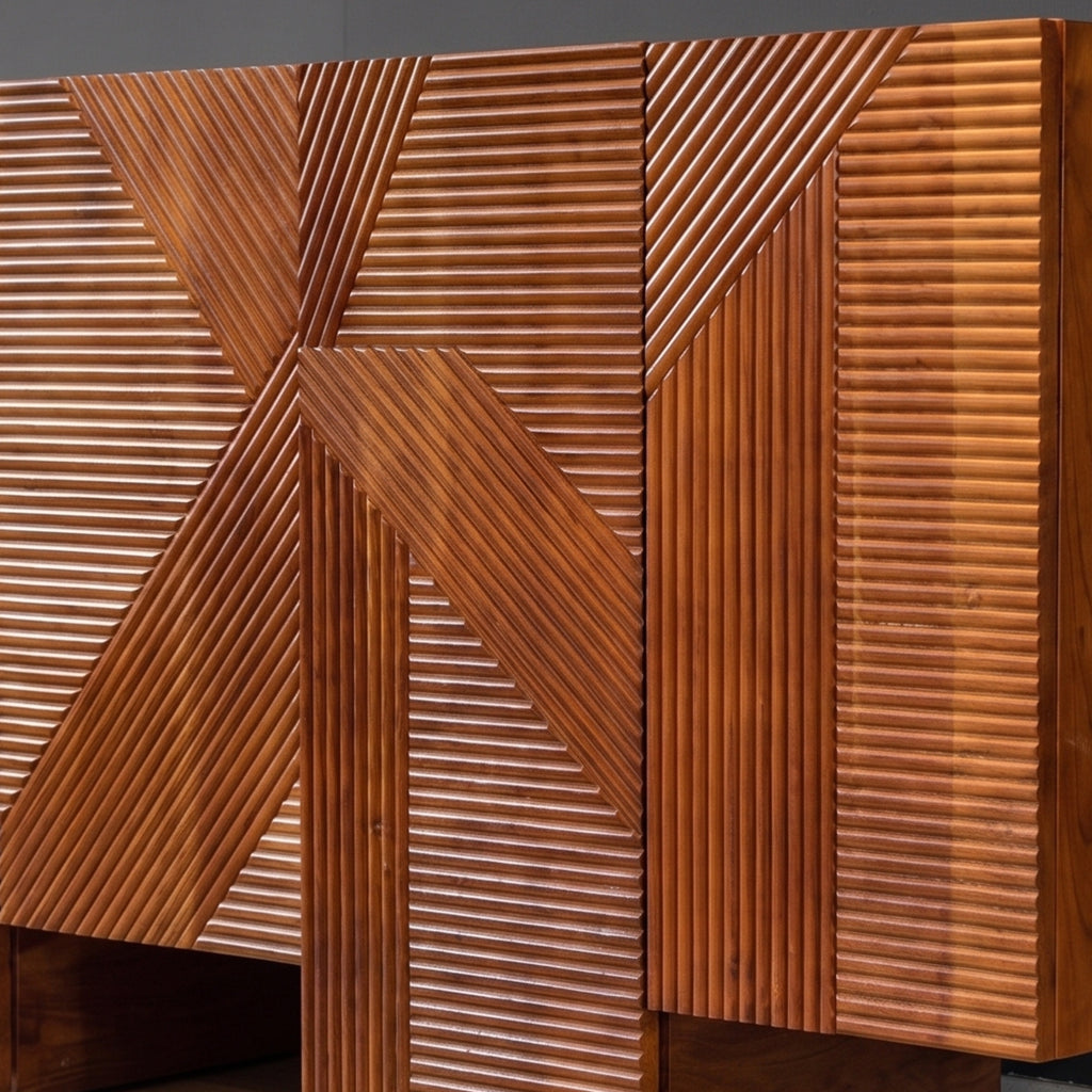 BS01 - Fluted Solid Acacia Buffet