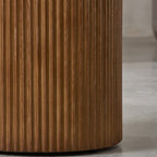 DT06 - Round Solid Marble Fluted Pedestal Dining Table
