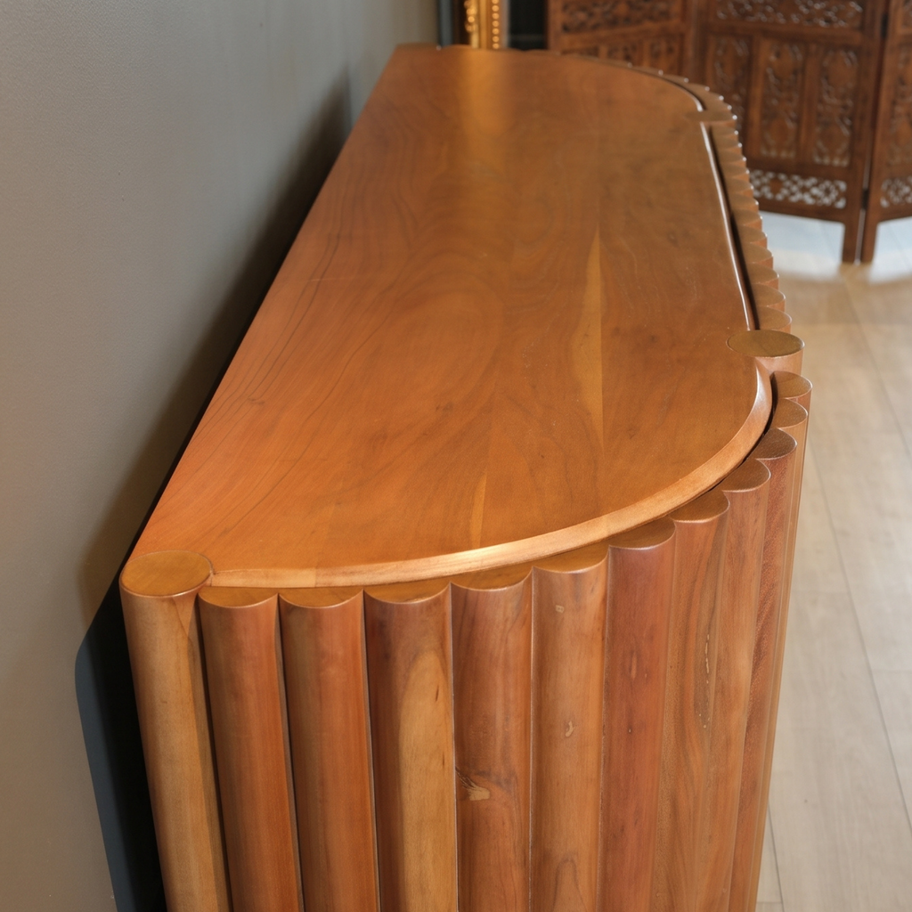 BS12 - Fluted & Curved Solid Acacia Buffet