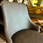 CH08 - Brown Tufted Leather Bar Stool