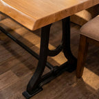 LH1116 - Solid Live Edge Acacia Dining Table with Cast Iron Legs