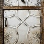 WS12 - Reclaimed Wood 1-Drawer 1-Door Cabinet with Antique Tile