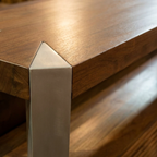 LH38 - Solid Acacia on Metal Legs Bench