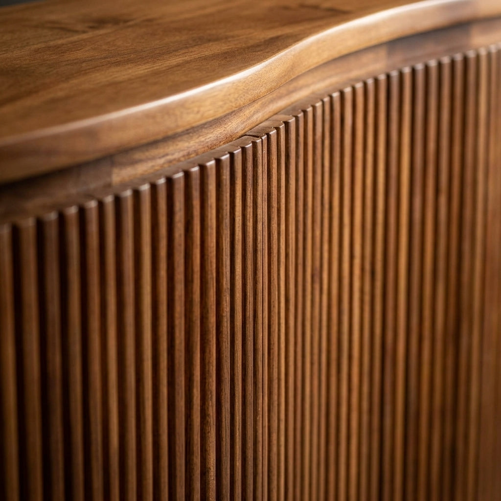 BC05 - Solid Acacia Fluted Style Bar