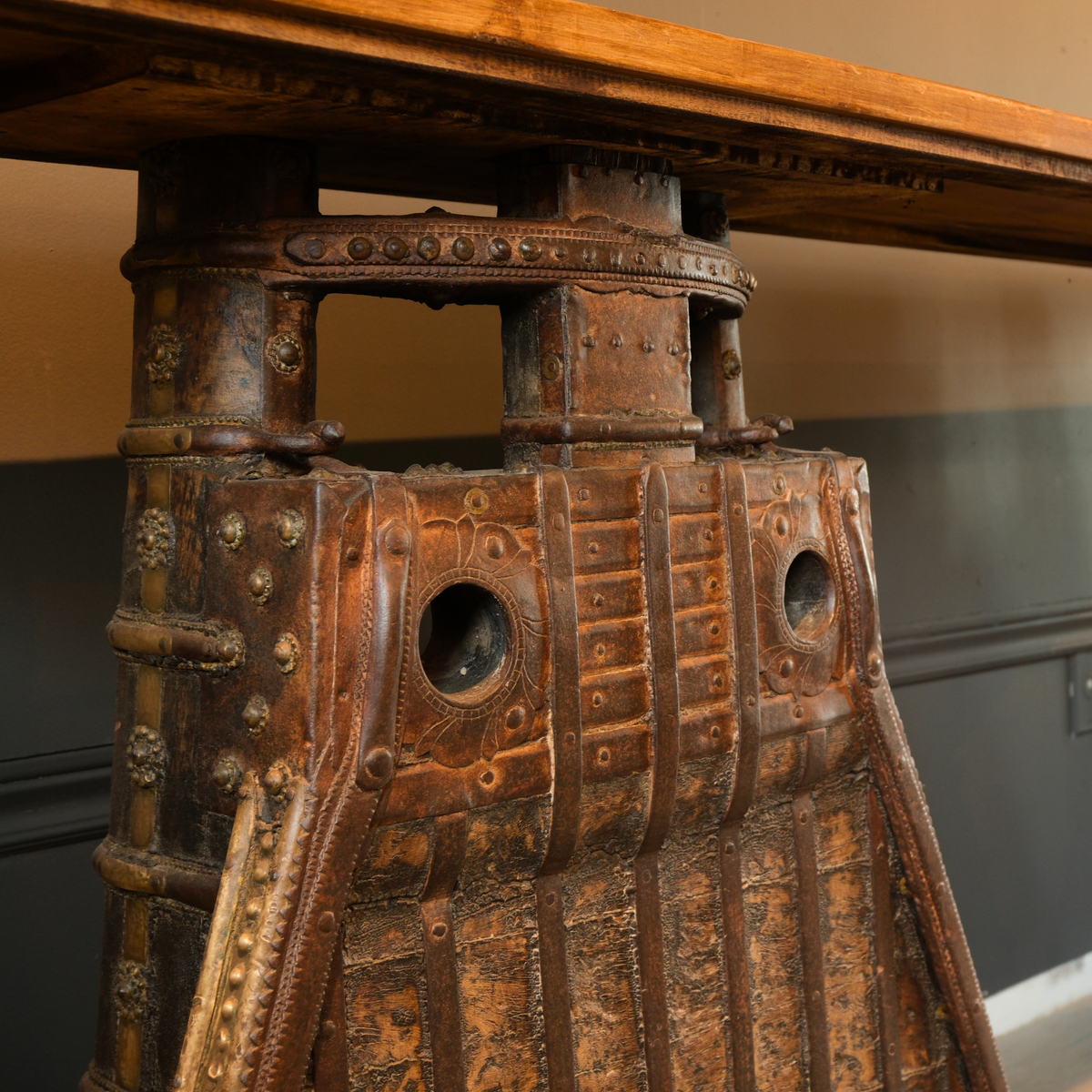 WS50 - Reclaimed Wood Antique Cart Base Console Table