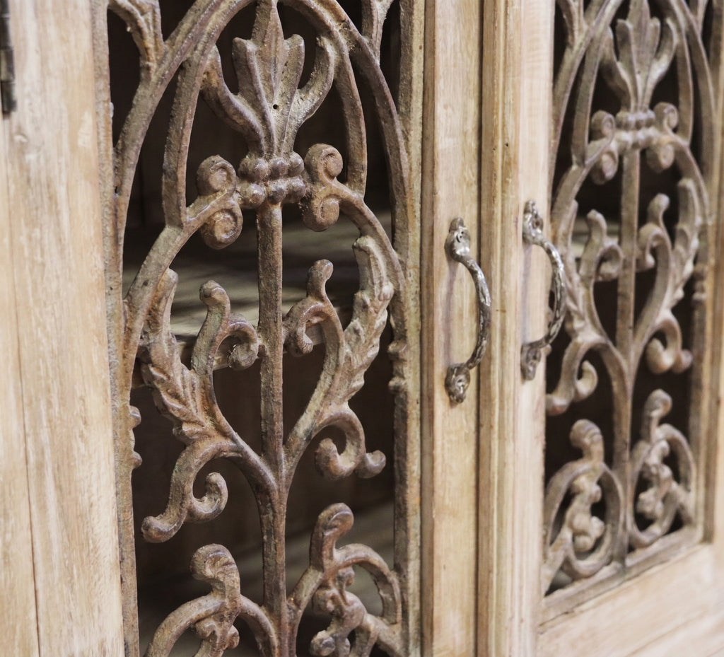 WS16 - Reclaimed Wood 2-Door Cast Iron Fitted Cabinet