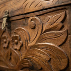 WS123 - Reclaimed Wood Carved Antique Storage Chest/Bench