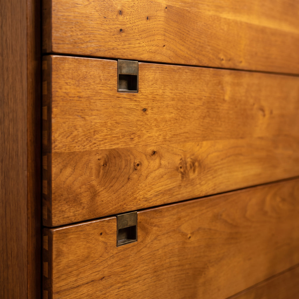 LH116 - Solid Wood 5 Drawer Tallboy Dresser