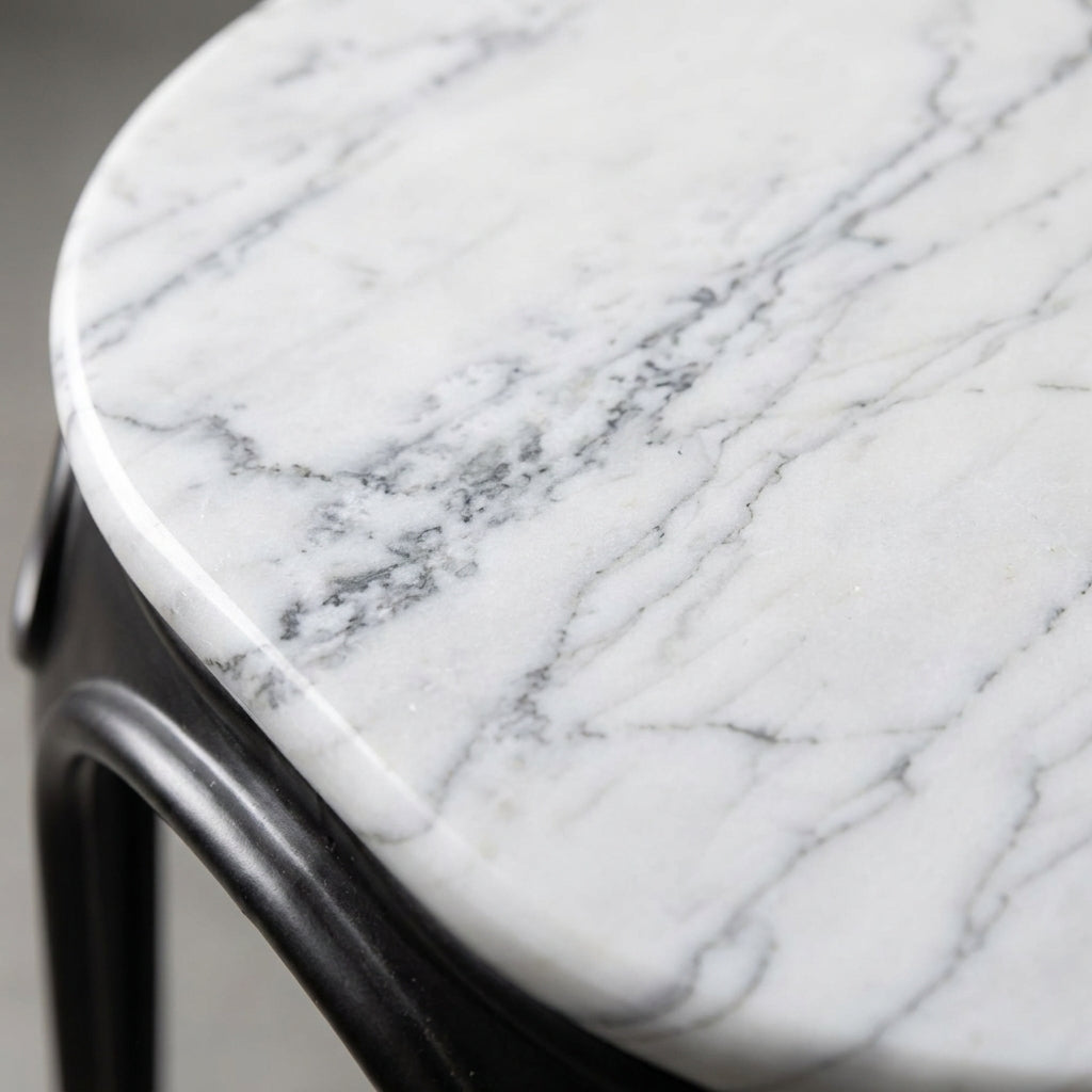 WS11 - Marble Top on Metal Legs Counter Stool