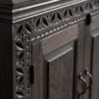 WS43 - Reclaimed Wood Carved 2-Door Cabinet