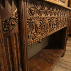 WS108 - Reclaimed Wood Antique Carving Bottom Shelf Console Table