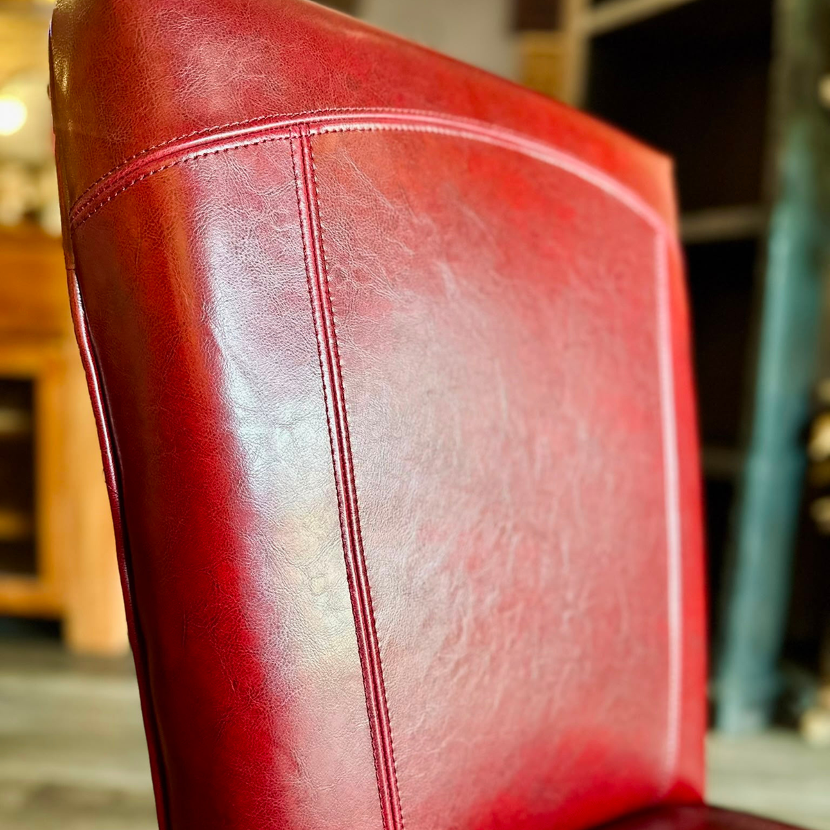 CH05 - Red Leather Dining Chair