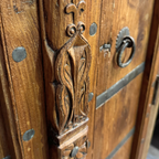 WS105 - Reclaimed Wood Armoire with Handcrafted Iron Detailing