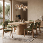 DT07 - Solid Acacia Wood Pedestal Dining Table