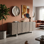 BS02 - Solid Acacia 6 Doors Buffet