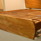 LH54 - Solid Acacia Platform King Bed with Slats