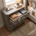 LH26061 - Solid Wood White Wash 3 Mirror Fitted Drawer Dresser