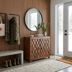 WS56 - Reclaimed Wood Carved 2-Door Cabinet