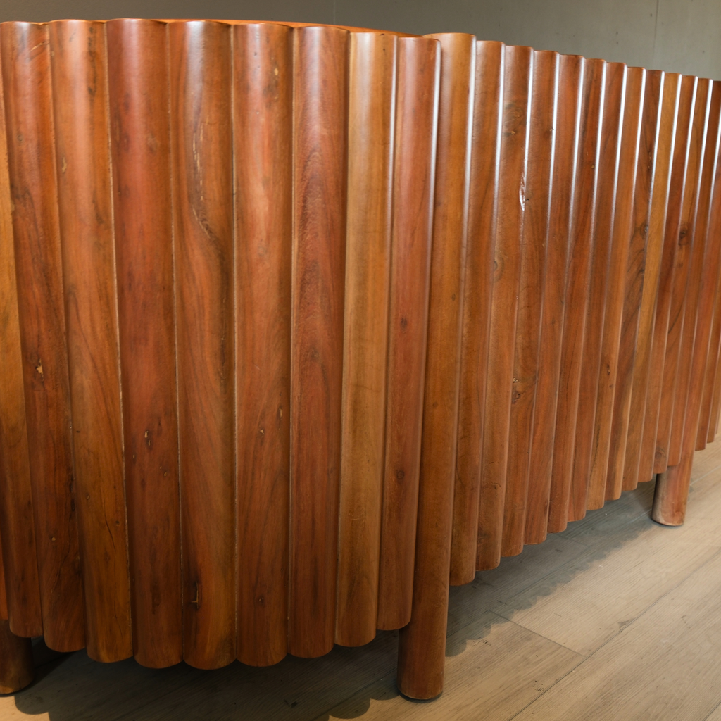 BS12 - Fluted & Curved Solid Acacia Buffet