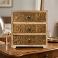 WB1 - Decorative 3-Drawer Wooden Storage Chest