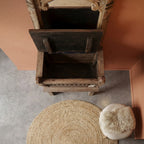 WS298 - Reclaimed Wood Antique Frame Mirror With Storage Console