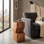 WS344 - Solid Acacia Block Stool