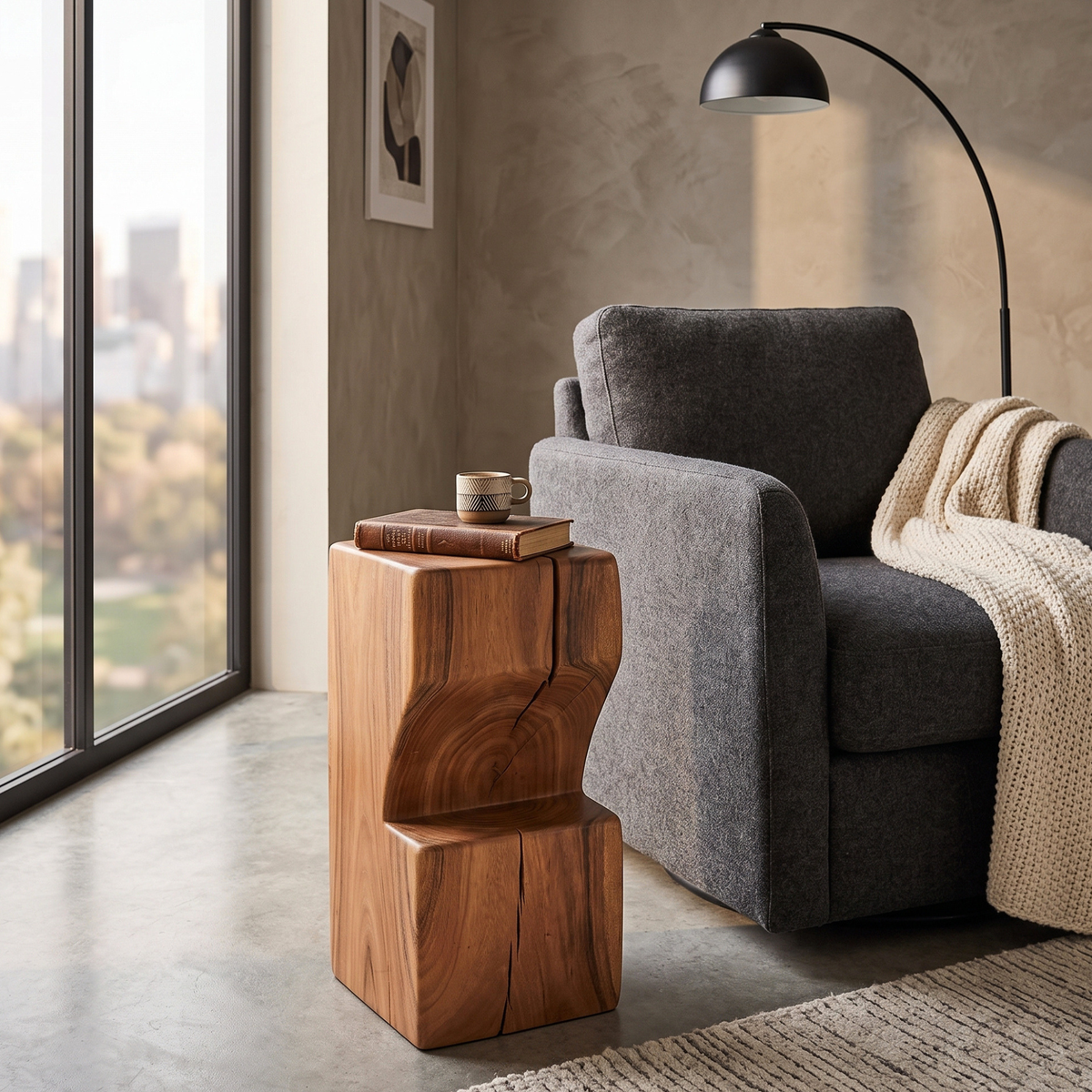 WS344 - Solid Acacia Block Stool