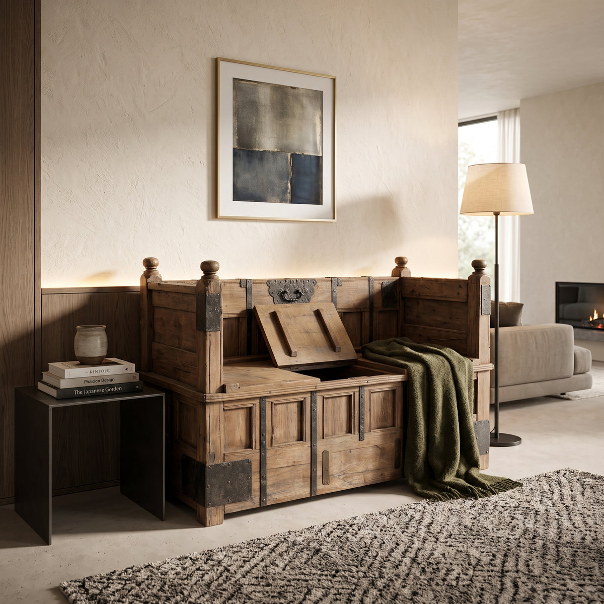 SB001 - Reclaimed Wood Storage Bench