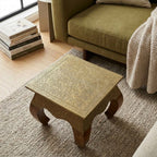 WS152 - Solid Wood Brass Fitted Stool