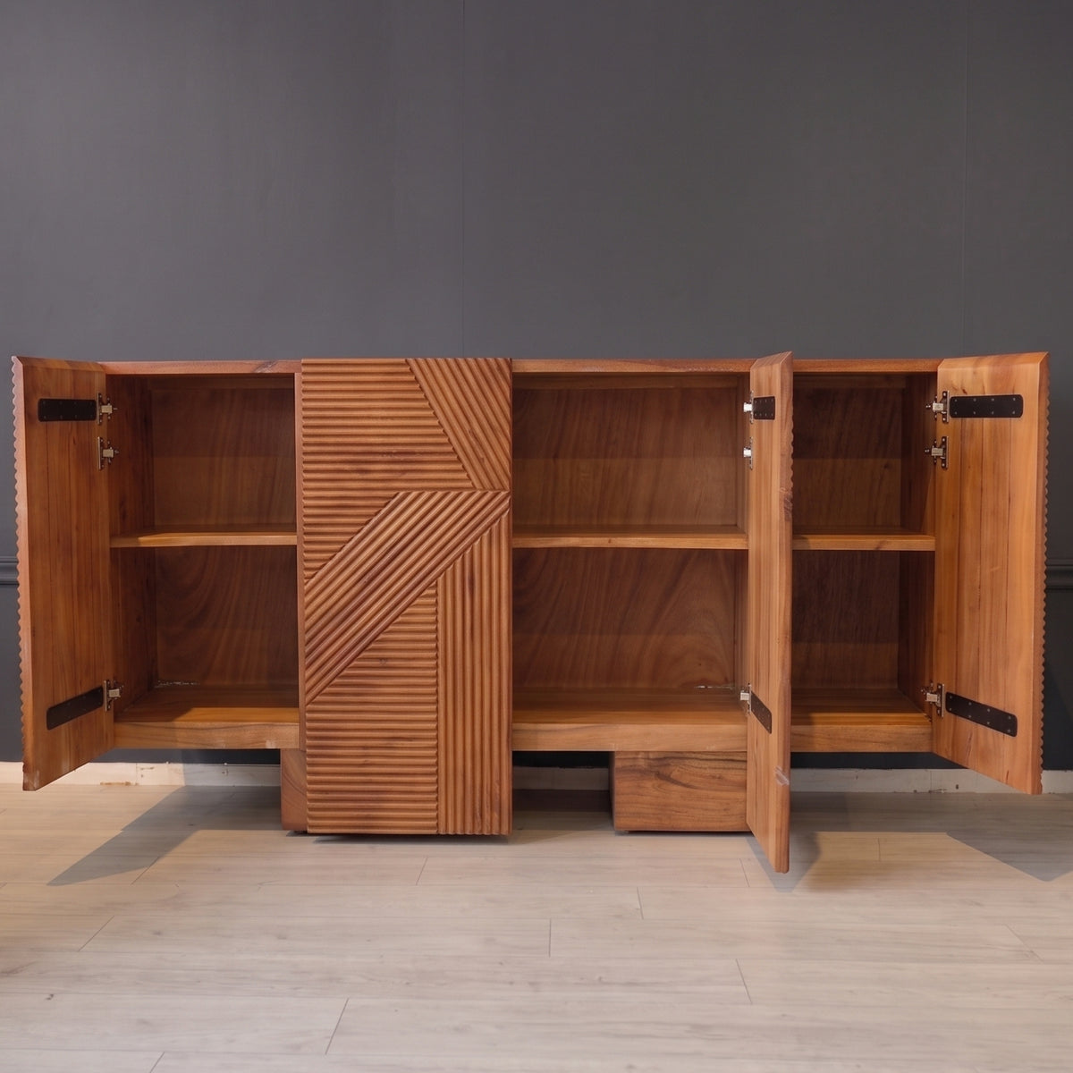 BS01 - Fluted Solid Acacia Buffet
