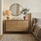 LH81 - Solid Acacia 6 Drawer Dresser