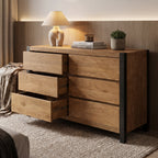 LH74 - Solid Wood 6 Drawer Dresser